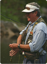 Paul Tillman busy fly fishing